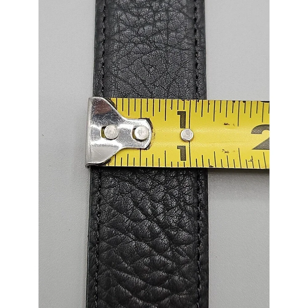 Hand Crafted Shrunken Bull Black Crescent Leather Belt 35 USA Made 1-1/4